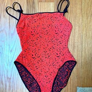 Neon orange bathing suit - size 12 women
